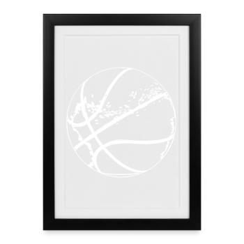 Balle de basket-ball - Affiche encadrée (27 × 37 cm) - noir - Devant