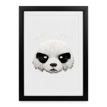 Ours panda mignon avec thème anti-amitié - Affiche encadrée (27 × 37 cm) - noir - Devant
