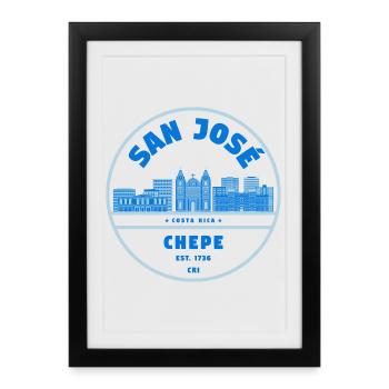 Insigne de Chepe Costa Rica de San Jose - Affiche encadrée (27 × 37 cm) - noir - Devant
