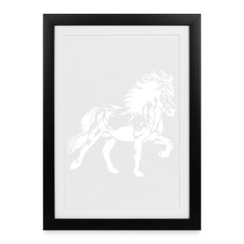 Noble cheval islandais à Tölt dames filles enfants Isi - Affiche encadrée (27 × 37 cm) - noir - Devant