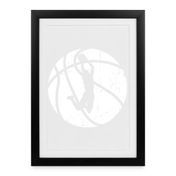 Basketteur - Affiche encadrée (27 × 37 cm) - noir - Devant
