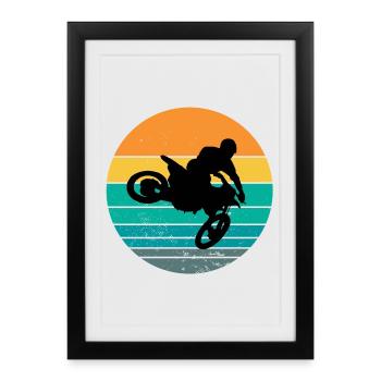 moto, fan de moto, motard - Affiche encadrée (27 × 37 cm) - noir - Devant
