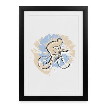 Votre sport, votre style ! Faire du vélo dans une tenue cool - Affiche encadrée (27 × 37 cm) - noir - Devant