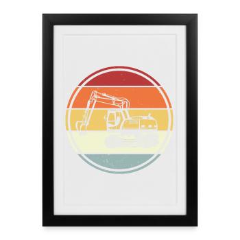 Excavator - Framed poster (27 × 37 cm) - black - Front
