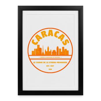Emblème de la Skyline de Caracas - Affiche encadrée (27 × 37 cm) - noir - Devant