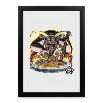 Cook, cook, chef, soup pot, hell - Framed poster (27 × 37 cm) - black - Front