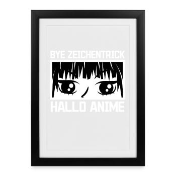 Zeichentrick Statement Comic Manga Anime Cosplay - Gerahmtes Poster (27 × 37 cm) - Schwarz - Vorne