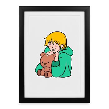 Manga Anime Pop Culture Cartoon Cosplay Japon - Affiche encadrée (27 × 37 cm) - noir - Devant