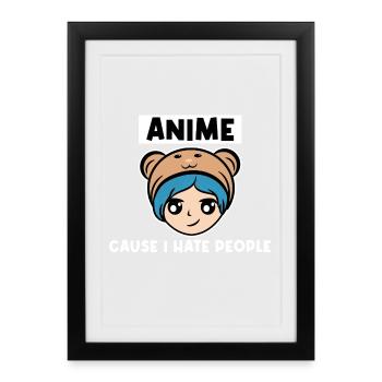Pop Culture Manga Anime Statement Nerdy Geek Japan - Framed poster (27 × 37 cm) - black - Front