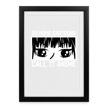 Manga Anime Statement Cartoon Japan Pop Culture - Framed poster (27 × 37 cm) - black - Front