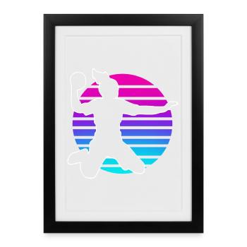 Handball Handball Joueur de handball féminin - Affiche encadrée (27 × 37 cm) - noir - Devant