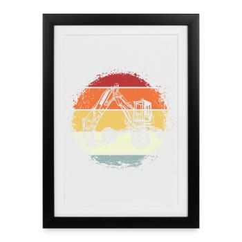 Excavator - Framed poster (27 × 37 cm) - black - Front