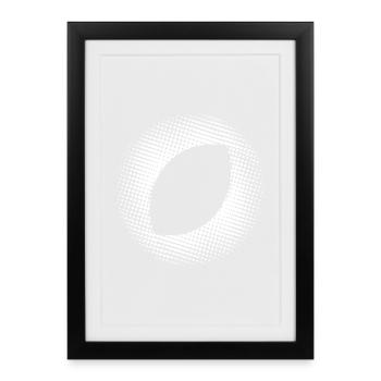 dotted, oval art white - Framed poster (27 × 37 cm) - black - Front