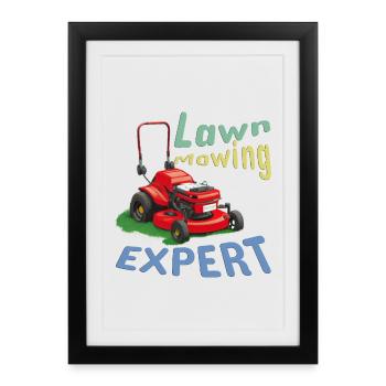 Expert en tonte de pelouse - Affiche encadrée (27 × 37 cm) - noir - Devant