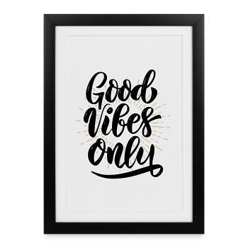 Réservé aux bonnes vibrations - Affiche encadrée (27 × 37 cm) - noir - Devant