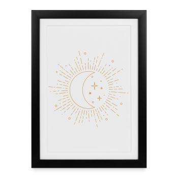 Ciel étoilé de la Lune - Affiche encadrée (27 × 37 cm) - noir - Devant