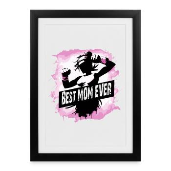 Mère, fête des mères, meilleure maman de tous les temps - Affiche encadrée (27 × 37 cm) - noir - Devant
