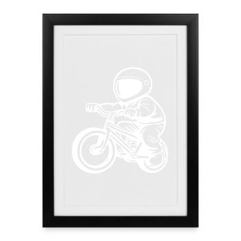 BMX, Vélo, Vélo, Motard - Affiche encadrée (27 × 37 cm) - noir - Devant