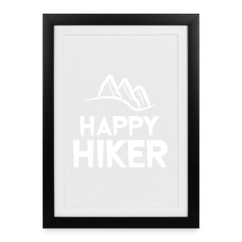 Randonnées Randonnées Randonnées Randonnée Montagnes Visites de déclaration - Affiche encadrée (27 × 37 cm) - noir - Devant