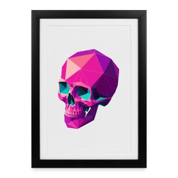 Crâne Géométrique - Affiche encadrée (27 × 37 cm) - noir - Devant