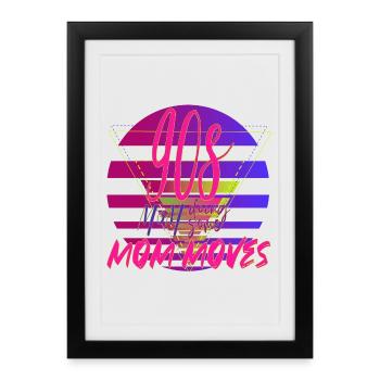 90s Mom Moves Retro Neon Design - Framed poster (27 × 37 cm) - black - Front