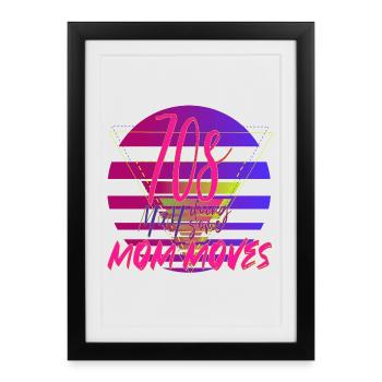 70s mom doing some mom moves - colorful & crazy - Framed poster (27 × 37 cm) - black - Front