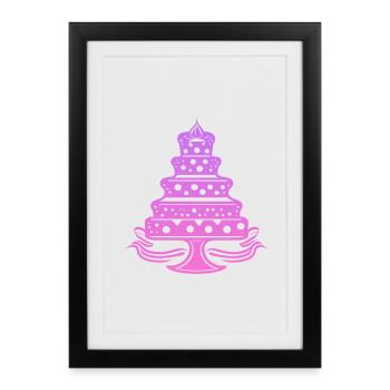 Gâteau, gâteau, cuisson - Affiche encadrée (27 × 37 cm) - noir - Devant