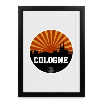 Cologne Retro Skyline - Framed poster (27 × 37 cm) - black - Front
