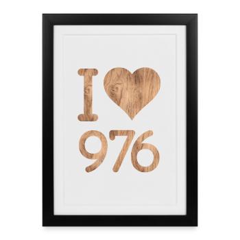 love 976 - Affiche encadrée (27 × 37 cm) - noir - Devant