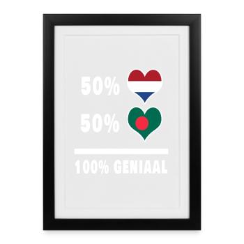 Bangladesh and The Netherlands 100% Genius Flag - Framed poster (27 × 37 cm) - black - Front