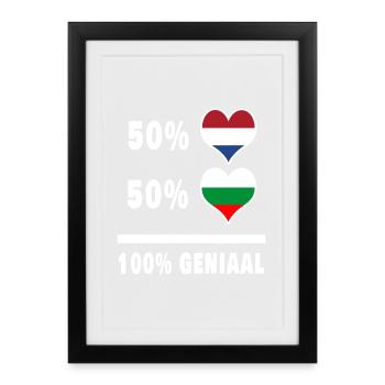Bulgaria and the Netherlands 100% Genius Flag - Framed poster (27 × 37 cm) - black - Front