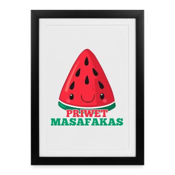 Cadeau de pastèque de Priwet Masafaka - Affiche encadrée (27 × 37 cm) - noir - Devant