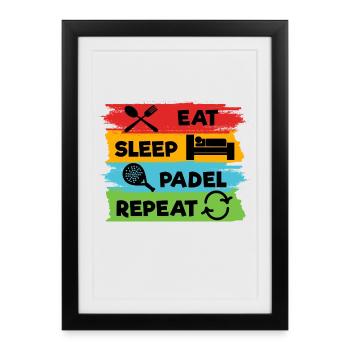 Padel Déclaration Joueur Revers Raquette Sport - Affiche encadrée (27 × 37 cm) - noir - Devant