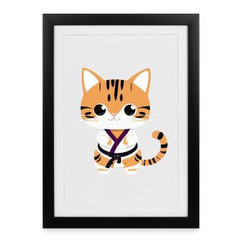 Chatons de karaté - Affiche encadrée (27 × 37 cm) - noir - Devant
