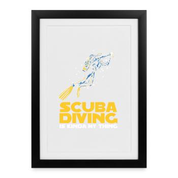 Design de Scuba Diver Instructeur - Affiche encadrée (27 × 37 cm) - noir - Devant