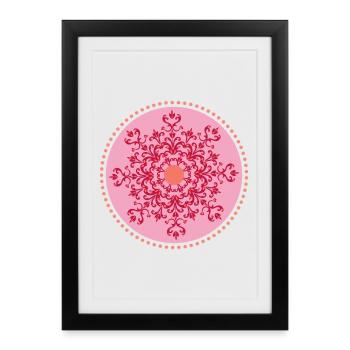 MandalaTribalArtPink - Framed poster (27 × 37 cm) - black - Front