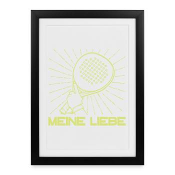 Tournoi de raquette de joueur Padel Sport - Affiche encadrée (27 × 37 cm) - noir - Devant