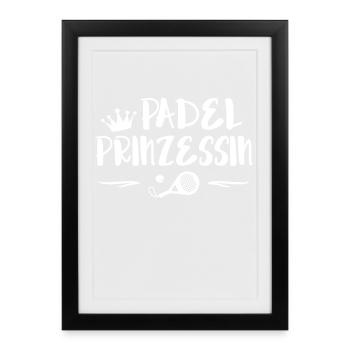 Padel Spieler Padelspiel Statement Rückschlag - Gerahmtes Poster (27 × 37 cm) - Schwarz - Vorne