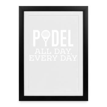 Déclaration du joueur de padel Tournoi de sport de raquette - Affiche encadrée (27 × 37 cm) - noir - Devant
