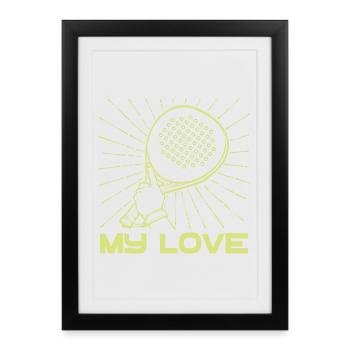 Déclaration du tournoi de Padel d’entraînement de raquette des joueurs - Affiche encadrée (27 × 37 cm) - noir - Devant