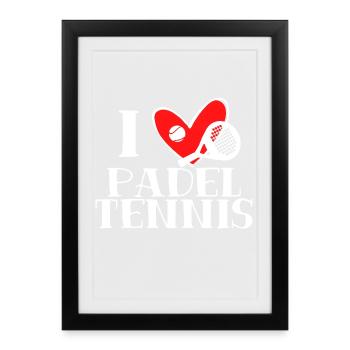Player Heart I Love Padel Statement Racket - Framed poster (27 × 37 cm) - black - Front