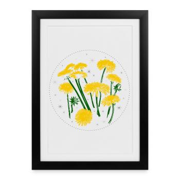 Dandelion Spring Starry Sky - Framed poster (27 × 37 cm) - black - Front