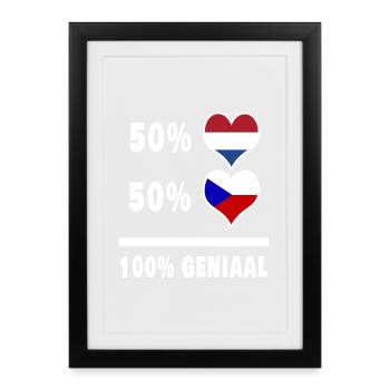 République tchèque et Pays-Bas 100% Genius Vl - Affiche encadrée (27 × 37 cm) - noir - Devant