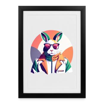 Bunny, Easter Bunny - Framed poster (27 × 37 cm) - black - Front