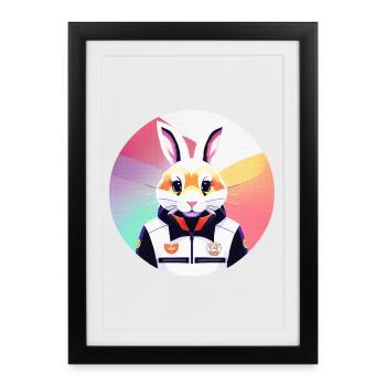 Lapin, Lapin, Lapin de Pâques - Affiche encadrée (27 × 37 cm) - noir - Devant