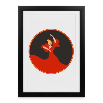 Danseur de flamenco 2 - Affiche encadrée (27 × 37 cm) - noir - Devant