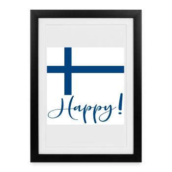 DRAPEAU FINLANDAIS - SIGNE HEUREUX - Affiche encadrée (27 × 37 cm) - noir - Devant