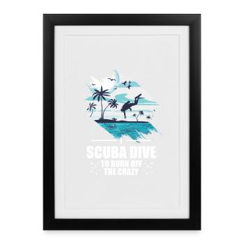 Design Scuba Diver Pêche sous-marine - Affiche encadrée (27 × 37 cm) - noir - Devant