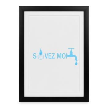 Sauvez moi - Affiche encadrée (27 × 37 cm) - noir - Devant