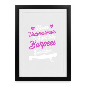 Burpees Design - Framed poster (27 × 37 cm) - black - Front